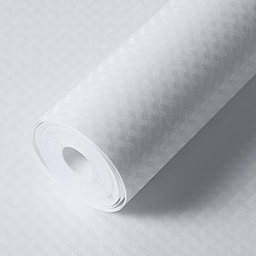 StaHom Shelf Liners for Kitchen Cabinet Refrigerator Liner Waterproof & Oil-Proof Kitchen Cupboard Liner Plastic Drawer Mats EVA Material Non Adhesive Fridge Liner - White 17.5 x157.4 Inches