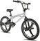 Hiland 20 Zoll 3 Speichen Kinder BMX Fahrrad für Jungen Mädchen ab 7 8 9 10 Jahre alt, 360 Grad Rotor Freestyle, 4 Pegs Single Speed Kinder BMX Fahrrad Silber