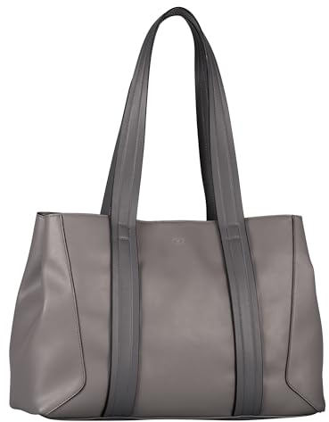 TOM TAILOR Manola Damen Shopper Umhängetasche Reißverschluss Groß Grau