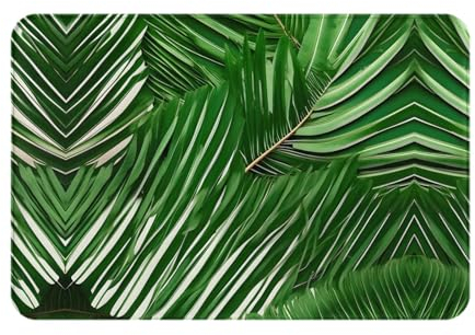 CarXs Lush Green Palm Leaves Ideal Outdoor Mat,Anti-Slip Floor Mat, Bedroom Rug - Uncompromising Comfort and Durability