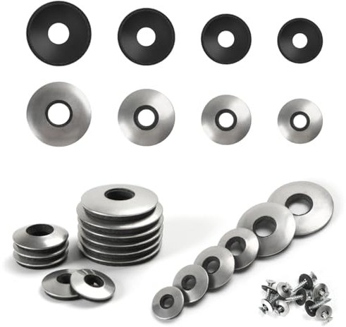 FOMGIIN Rondelle di Tenuta EPDM M4.2 x 12 mm, 50 Pezzi Rondelle per Viti con Guarnizione in Neoprene, Acciaio Inossidabile Gomma Rondella in Neoprene Ampio per Macchinari, Industriali, Edilizia