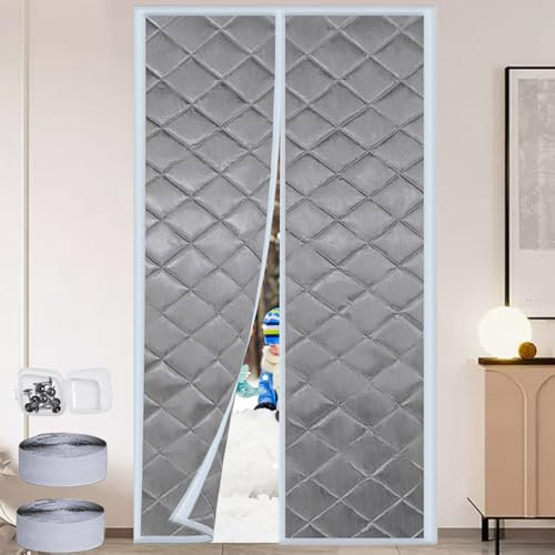 Rideau Porte Isolant Thermique Magnétique, Protection Contre Le Froid (70 x 200cm)