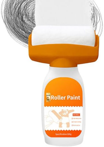 Réparation Murale, 2 En 1 Rouleaux À Peinture, Petite Brosse De Réparation Murale À Rouleau, Peintures Pour Murs,Pour Réparer Les Graffitis Et Les Empreintes De Chaussures Sales, 500g