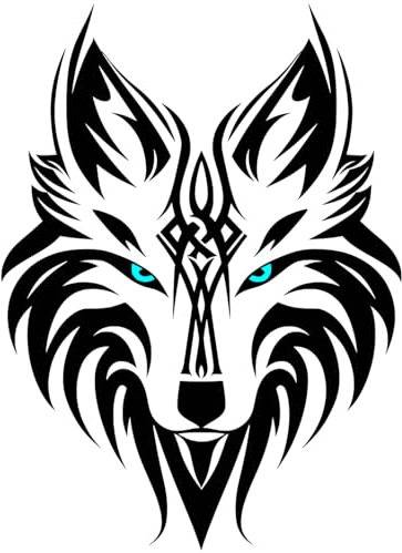 Wolf Tribal Abziehbild-Transfer-Aufkleber. Keltischer Wikinger Autoaufkleber für Motorrad, Notebook, Kühlschrank, Wand, Tür, Mülleimer, Gepäck