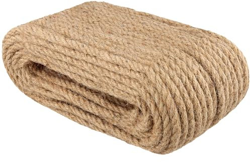 MAKTSAM 40 m de ficelle de jute naturelle torsadée de 10 mm pour travaux manuels, emballage, décoration
