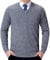 FULIER Men's V-Neck Jumper Cashmere Knitted Pullover Casual Long Sleeve Sweater Basic Sweatshirt Winter Jumper (Dark Grey, M)