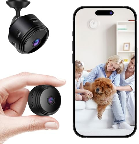 Camera Espion WiFi 1080P Mini Caméra de Surveillance intérieure sans Fil 1080P, Vision Nocturne avec Batterie Longue durée, détection de Mouvement et Vision Nocturne