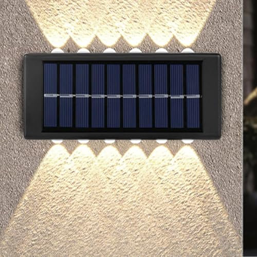 AntDau71® - Applique 12 led da Esterno, a Carica Solare, Impermeabile, per Veranda, per Giardino, per Vialetto, Alta luminosità, Batteria integrata – CW905