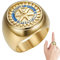 Verstellbare Ringe im Gothic-Stil – matter Punk, Hip-Hop, Modeschmuck, rundes Schild, Hip-Hop-Ring, metallbeschichteter Schmuckring für Familie, Freunde, Liebhaber, Männer, A, Siehe Beschreibung,