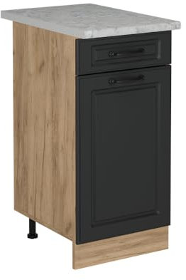 Vicco Meuble Cuisine R-Line, Anthracite Campagne, 40cm PT Marbre