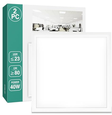 KOSOOM LED-Deckenleuchte 60×60 cm, Rasterleuchte 40W, 4000K Neutralweiß, 3200LM, 110° Abstrahlwinkel, LED-Deckenleuchte geeignet für Büro, Klassenzimmer, Küche und Geschäfte(2 Stück)