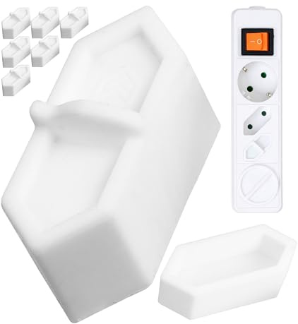 Steckdosen Abdeckung, 8 Stück, in Weiß, aus Silikon, Steckdosenschutz vor Spritzwasser, Staub, Deckel für Eurostecker Typ C Steckdose, Kappe für Öffnungen von Mehrfachstecker, Möbel Steckdosenleiste