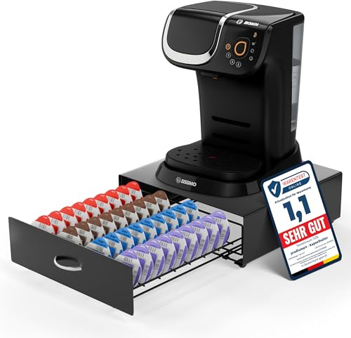 prodiumart Kapselhalter Eleganter Kapselspender kompatibel mit Tassimo Kapseln für bis zu 64 Kapseln, Ordnung und Stil für Ihre Kaffeestation (Schwarz)