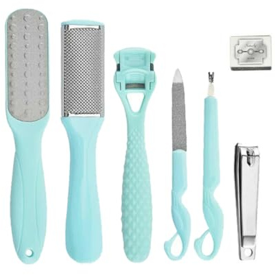 WOONEKY Professionelles Fußpflege Edelstahl Nagelfeile und Dead Skin Remover Langlebige Hornhautentferner Werkzeuge für Nagelpflege und Fußexfoliation Leicht und Tragbar