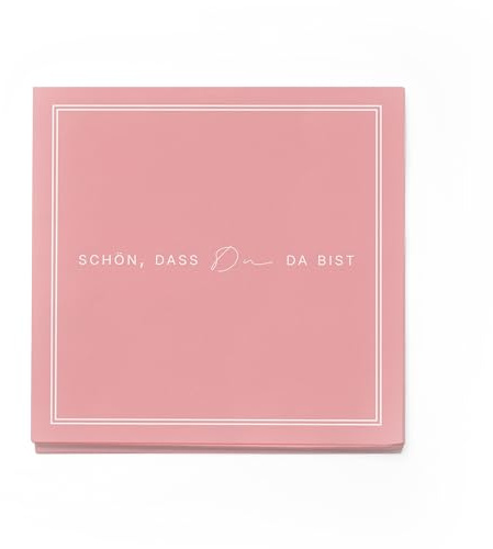 itenga Servietten „Schön, dass du da bist“ – 40 x Papier-Servietten, 3-lagig, 30 x 30 cm– Dekoration für Hochzeit, Geburtstag, Taufe, Kommunion, Konfirmation (rosa)