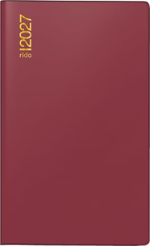 rido/idé Taschenkalender Mod. uni-planer 2027 | A6, Kunststoff, bordeaux
