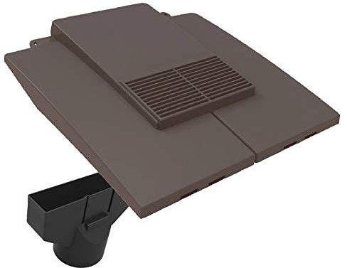 Grey Plain in-line Roof Tile Vent & Pipe Adapter for Concrete and Clay Tiles