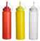 3pcs 16oz de bouteilles de condiments de sauce squeeze en plastique contenant de stockage de moutarde avec rebord sur les couvercles de bouchons pour la vinaigrette au miel de vinaigre crème Mayo