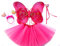 Tante Tina Costume da Farfalla per Bambina - Vestito Farfalla da Bimba in 4 Pezzi: Gonna in Tulle, Ali, Bacchetta e Cerchietto - Fucsia Stella - Indicato per i Bambini da 2 a 8 Anni