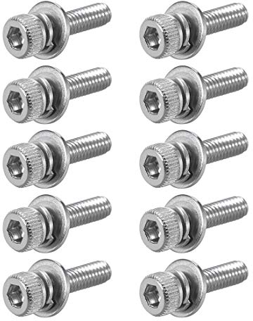 sourcing map 10 Stk. Sechskantkopfschrauben M2,5 x 10mm Rostfreier Stahl Schrauben Bolzen