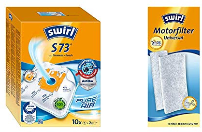 Swirl S 73 MicroPor Plus Staubsaugerbeutel für Siemens und Bosch Staubsauger + Motorfilter Universal
