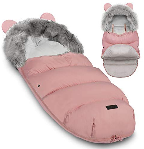 Babyfußsack Kinderwagenfußsack Schlaffußsack Kinderwagen Fußsack Winterfußsack Elmi 95 x 45 cm Ricokids (rosa)