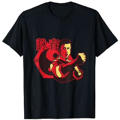 Wing Chun I Yin Yang Manichino in legno Coltelli Spade Kung Maglietta