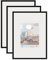 walther design Bilderrahmen schwarz 40 x 60 cm mit Kunstglas 3er Pack, New Lifestyle Kunststoffrahmen KVX460B3