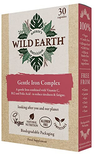 Wild Earth Gentle Iron Bisglycinate, 30 Capsules