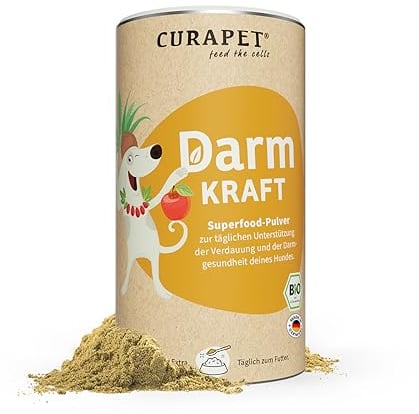 Bio Darmpulver für Hunde - CURAPET - mit Probiotika & Präbiotika: unterstützt die Verdauung, Darmflora & Darmsanierung bei Hunden. – max. 80 Portionen