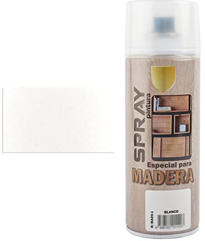 H HANSEL HOME Barniz Spray Especial para Madera - Acabado Madera Blanco 400ml