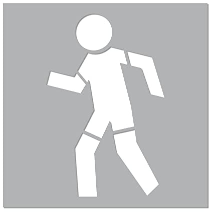 Signalétique.biz France - Pochoir Piéton (W0114). Pochoir Voie Piétonne. Taille au Choix. PVC Expansé 5mm. Marquage au Sol Piéton - 300 x 300 mm -