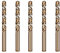 9.5mm Cobalt Drill Bits, M35 HSS Gold Cobalt Metal Jobber Length Twist Drill Bit Set for Hard Metal, Stainless Steel, Cast Iron (3/8 in (5pcs))