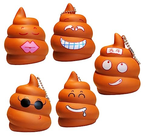 Toyvian 5st Puh Schlüsselanhänger Lustiger Schlüsselanhänger Neuheit Gefälschte Poop-spielzeuge Scherzgeschenk Gefälschter Poop-schlüsselanhänger Wagen PVC-weichkleber Zubehör Kind