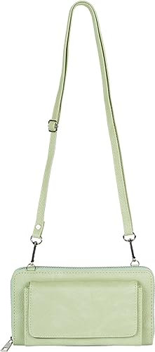 styleBREAKER Bolso bandolera para teléfono móvil con cremallera y correa para el hombro, bolso cruzado 02040157, verde lima, talla única, moderno