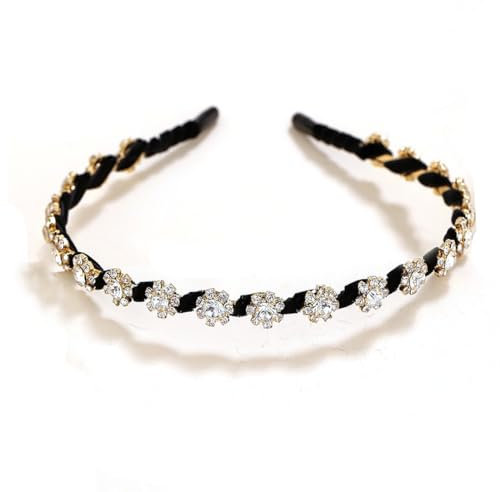 1 Pack Fashion Rhinestone and Crystal Hard Headbands, Non-slip Teeth Hairband for Women, Mode Cristal Brillant Serre Tête Femme, pour Femmes Filles Accessoires de Cheveux de Fête De Mariage