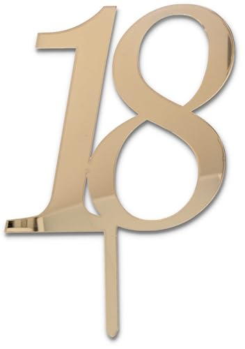 Cake Topper 18 Jahre Gold