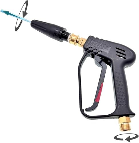 M&M Smartek Pistola de alta presión M22 x 1,5, articulación giratoria de 1/4, acoplamiento rápido máx. 280 bar, 150 °C (pistola con boquilla giratoria)