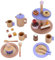 howa 19-teiliges Spielzeug Kaffeeservice und Teeset für Kinder aus Holz mit Etagere, 6 Leckereien, Teekanne, Milchkännchen, Tassen, Teebeutel, Teller, Löffel, Gabeln ideal als Spielküche Zubehör 4898