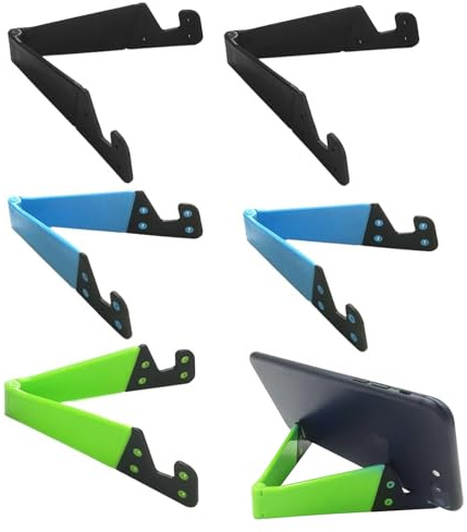 AONAYO 5 Stück Dreiecksständer,Handy Ständer,Handyhalterung Tisch,Universal Schwarz Tragbarer Handyständer Für Schreibtisch,Faltbarer Smartphone Halterung,Mini-Halter Für Handy,Tablet Pc