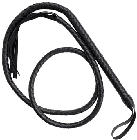 Faroby Fouet de Cheval en Cuir de 75 Pouces Long, léger et Confortable avec poignée antidérapante, Fouet équestre