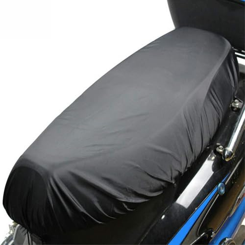 CSARPECT Motorrad Sitzbezüge, 210D Oxford wasserdichte Antirutsch Kratzfest Regen Sunproof und Staubdicht Sitzkissenabdeckung mit Gummiband, für Die Meisten Roller Moped Sitzbankbezug (Black,2XL)