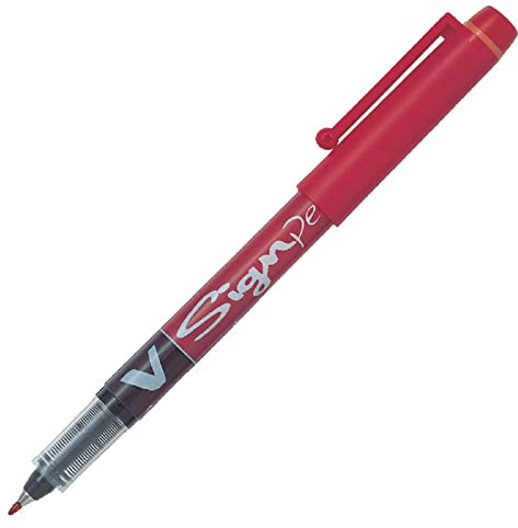 Pilot Sign Pen Faserschreiber mit Flüssigtinte weiche M-Spitze 2 mm Strichbreite 0,6 mm 12 Stück rot