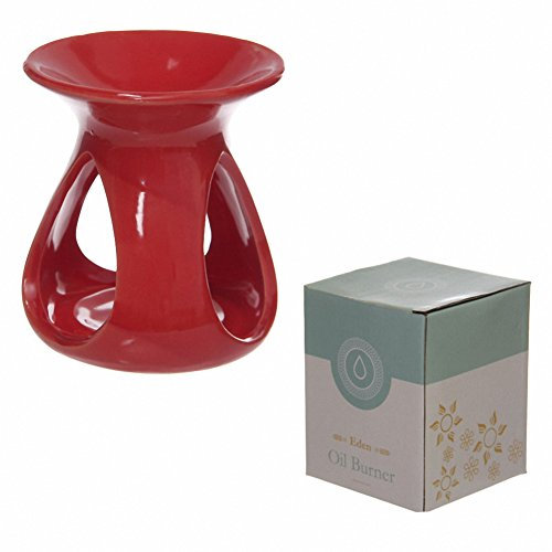 Puckator OB115C Red Oil Burner with 3 Teardrop Pillars, 9.5 x 9 x 10.5 cm