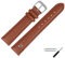 MARBURGER Uhrenarmband 16mm Leder Braun Silber Glatt Mit Naht - Montage Set 1001632000120