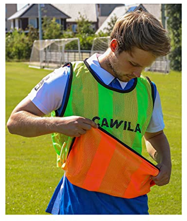 Cawila Wendeleibchen Trainingsleibchen, Grün/Orange, Junior