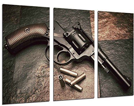 Wandbild - Bild Waffen, Bullets, Krieg, 97 x 62 cm, Holzdruck - XXL Format - Kunstdruck, 26275