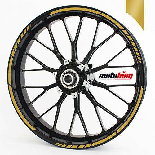 Felgenrandaufkleber GP im GP-Design passend für 17 Zoll Felgen für Motorrad, Auto & mehr - Gold matt