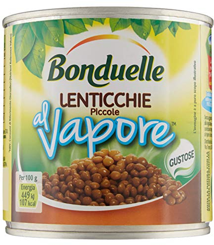Bonduelle - Lenticchie Piccole, Al Vapore, Sottovuoto - 4 pezzi da 310 g [1240 g]