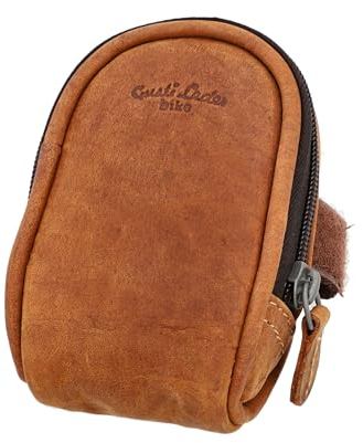 Gusti Satteltasche Leder - UDO B. Schlauchtasche mit wasserfestem Fahrradtasche für Werkzeug Ledertasche Braun Leder